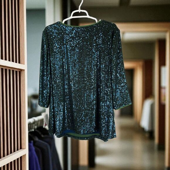 Alex Evenings Shimmering Allover Sequin Top - Picture 5 of 9